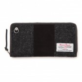 JAM HOME MADE-SHEEP ZIP LONG WALLET Harris Tweed - Black