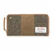 JAM HOME MADE-SHEEP ZIP LONG WALLET Harris Tweed - Brown