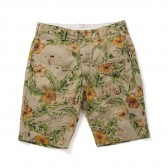ENGINEERED GARMENTS-Ghurka Short - C:L Froral Print - Khaki