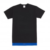 Mr.GENTLEMAN-S:S LAYERED MESH POCKET TEE - Black × Blue