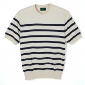 Stevenson Overall Co.-Short Sleeve Border Knit - BK - Ecru