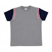 Mr.GENTLEMAN-RIB MESH SLEEVE S:S TEE - Grey × Navy