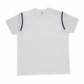 Mr.GENTLEMAN-RIB MESH SLEEVE S:S TEE - White × White