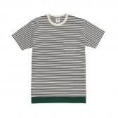 Mr.GENTLEMAN-LAYARD BORDER MESH TEE - Border × Green