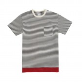 Mr.GENTLEMAN-LAYARD BORDER MESH TEE - Border × Red