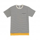 Mr.GENTLEMAN-LAYARD BORDER MESH TEE - Border × Yellow