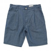 Porter Classic-P.C H:W CHAMBRAY SHORTS - Blue