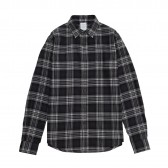 Mr.GENTLEMAN-FLANNEL CHECK SHIRT - Grey