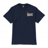 COW BOOKS-Pocket T-shirt - Navy × Ivory