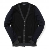 Meticulous Knitwear-Woodstock Cardigan - Tri-Combo - Blk:Nvy:Ccl