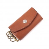 LEATHER & SILVER MOTO-Key Case KC5 - Brown