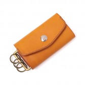 LEATHER & SILVER MOTO-Key Case KC5 - Yellow