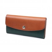 LEATHER & SILVER MOTO-Long Wallet Combi LW2C - Blue