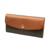 LEATHER & SILVER MOTO-Long Wallet Combi LW2C - Green