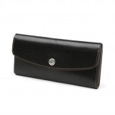 LEATHER & SILVER MOTO-New Long Wallet LW2 - Black