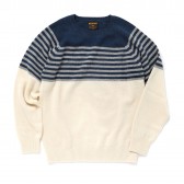 METAPHORE-BORDER KNIT - White