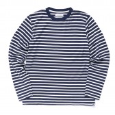 Living Concept - SUVIN BORDER L:S SHIRTS - Navy × White
