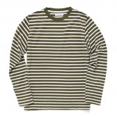 Living Concept - SUVIN BORDER L:S SHIRTS - Olive × White