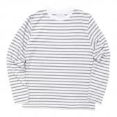 Living Concept - SUVIN BORDER L:S SHIRTS - White × Gray