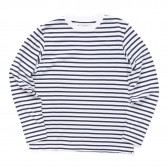 Living Concept - SUVIN BORDER L:S SHIRTS - White × Navy
