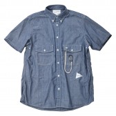 and wander-dungaree short sleeve shirt (M) - Blue