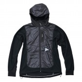 and wander-mixed pile hoodie - Black