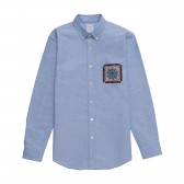 Mr.GENTLEMAN-EMBROIDERED POCKET SHIRT - Sax Blue
