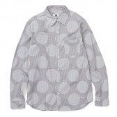 GOODENOUGH-DOT PRINTED GINGHAM SHIRT - Grey