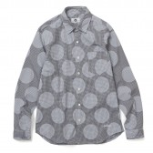 GOODENOUGH-DOT PRINTED GINGHAM SHIRT - Navy