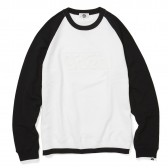 GOODENOUGH-EDGE LINE RAGLAN SLEEVE CREW SWEAT - White : Black