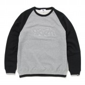 GOODENOUGH-EDGE LINE RAGLAN SLEEVE CREW SWEAT – Grey : Black