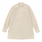 COMOLI-バンドカラーシャツ - Pin Stripe