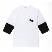 GOODENOUGH-FELT PATCH FAKE LAYERED 3:4 SLEEVE SHIRT - White
