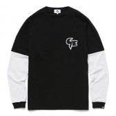 GOODENOUGH-FELT PATCH FAKE LAYERED L:S SHIRT - Black