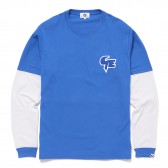 GOODENOUGH-FELT PATCH FAKE LAYERED L:S SHIRT - Blue