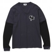 GOODENOUGH-FELT PATCH FAKE LAYERED L:S SHIRT - Charcoal