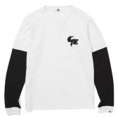GOODENOUGH-FELT PATCH FAKE LAYERED L:S SHIRT - White