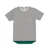 Mr.GENTLEMAN-LAYERED BORDER MESH TEE - Border × Green