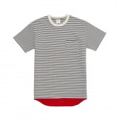 Mr.GENTLEMAN-LAYERED BORDER MESH TEE - Border × Red