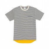 Mr.GENTLEMAN-LAYERED BORDER MESH TEE - Border × Yellow