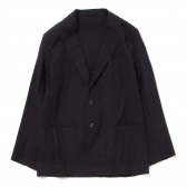 COMOLI-リネンウール 3Bジャケット - Navy
