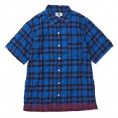 GOODENOUGH-EDGE LINE CHECK S:S SHIRT - Blue