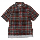 GOODENOUGH-EDGE LINE CHECK S:S SHIRT - Grey