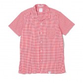BEDWIN-S:S B.D OPEN COLLAR SHIRT FD 「ROGERS」 - Red