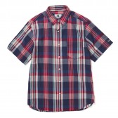 GOODENOUGH-TRANSPARENT LOGO MADRAS S:S SHIRT - Navy : Green
