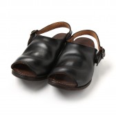 LEATHER & SILVER MOTO-Back Strap Sandals #1638 - Black