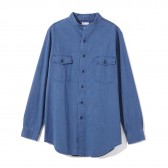 NAISSANCE-BAND COLLAR DENIM SHIRT - Blue