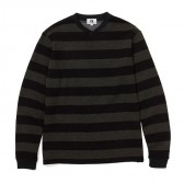 GOODENOUGH-L:S BORDER SHIRT - Charcoal : Black