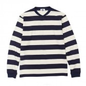 GOODENOUGH-L:S BORDER SHIRT - White : Navy