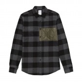 Mr.GENTLEMAN-MIX QUILTED SHIRT - Grey